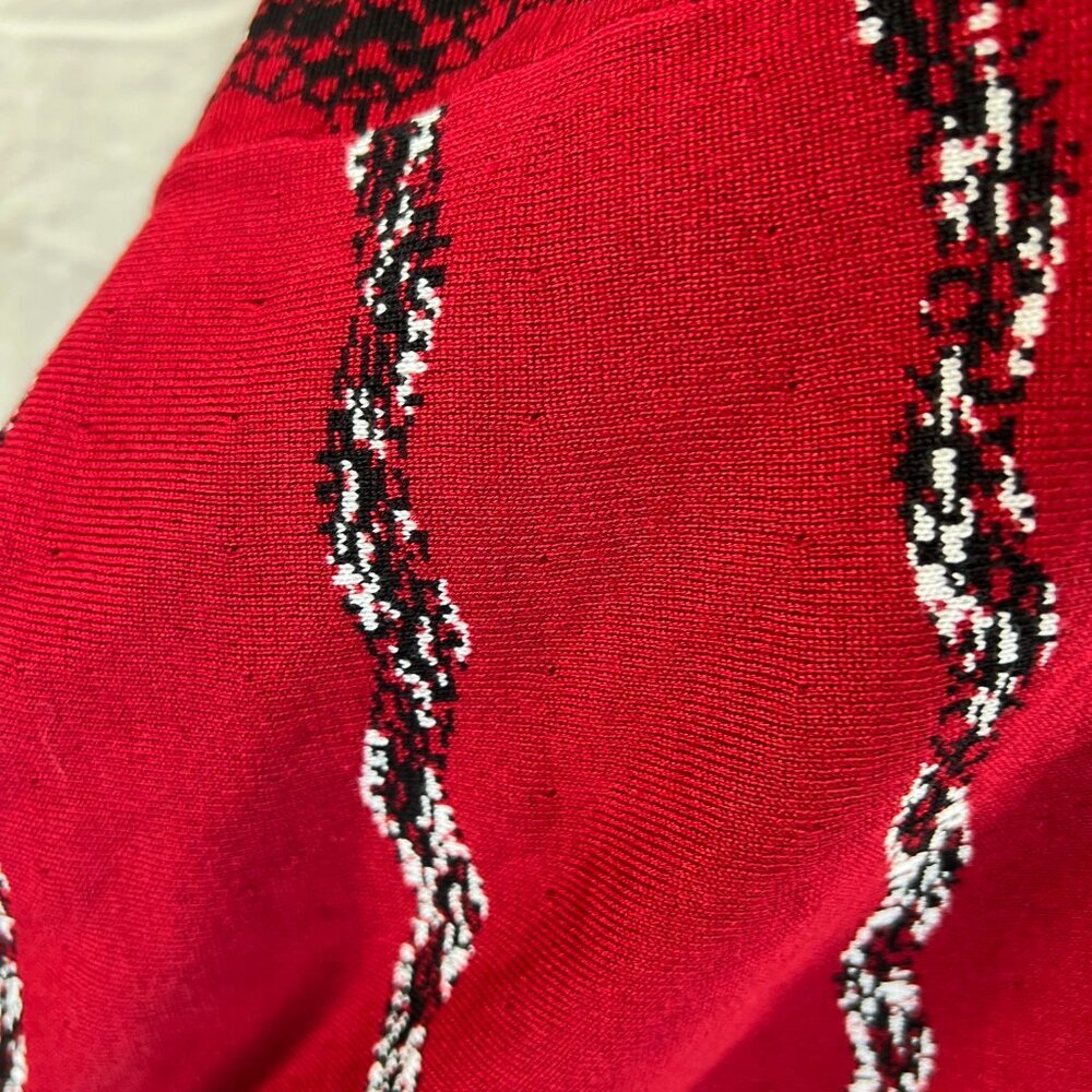 NWT Taylor Red A-Line Midi Sweater Dress $250 - Picture 14 of 15